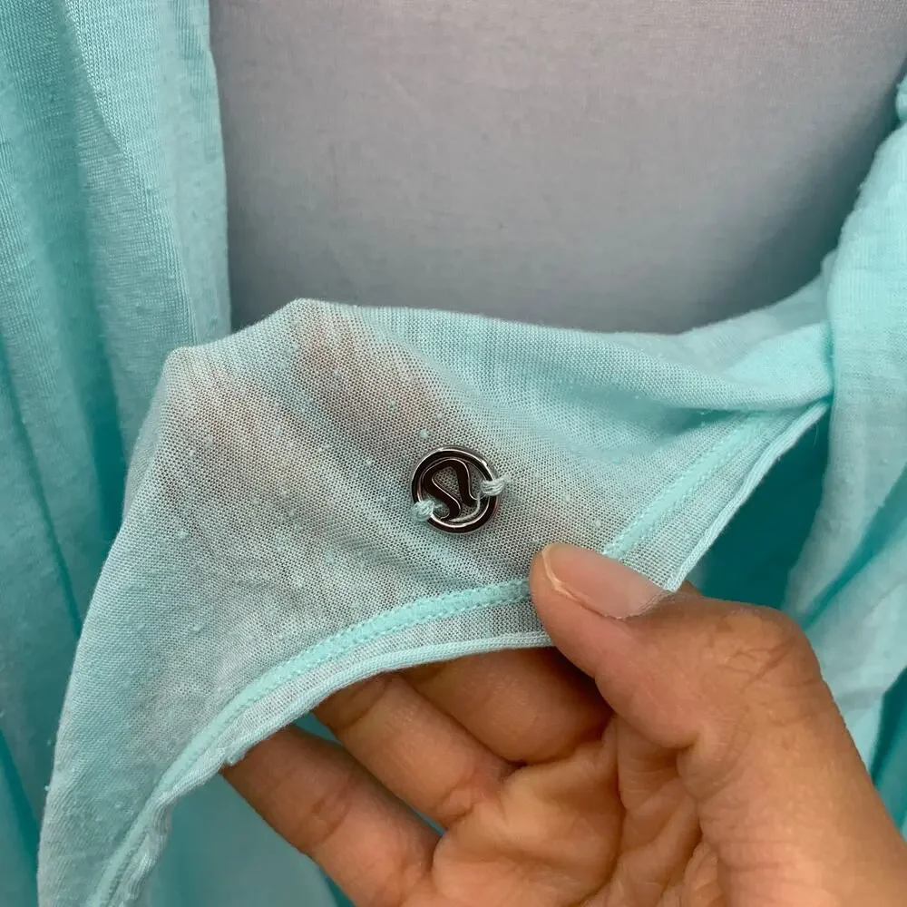 Vintage Lululemon Scarf Womens OS One Size Aqua Infinity Textured Silk Blend